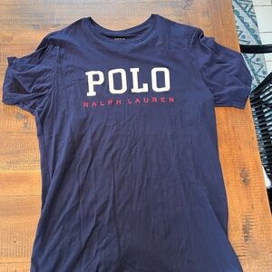 Polo by Ralph Lauren Navy Tee with White and Red Logo